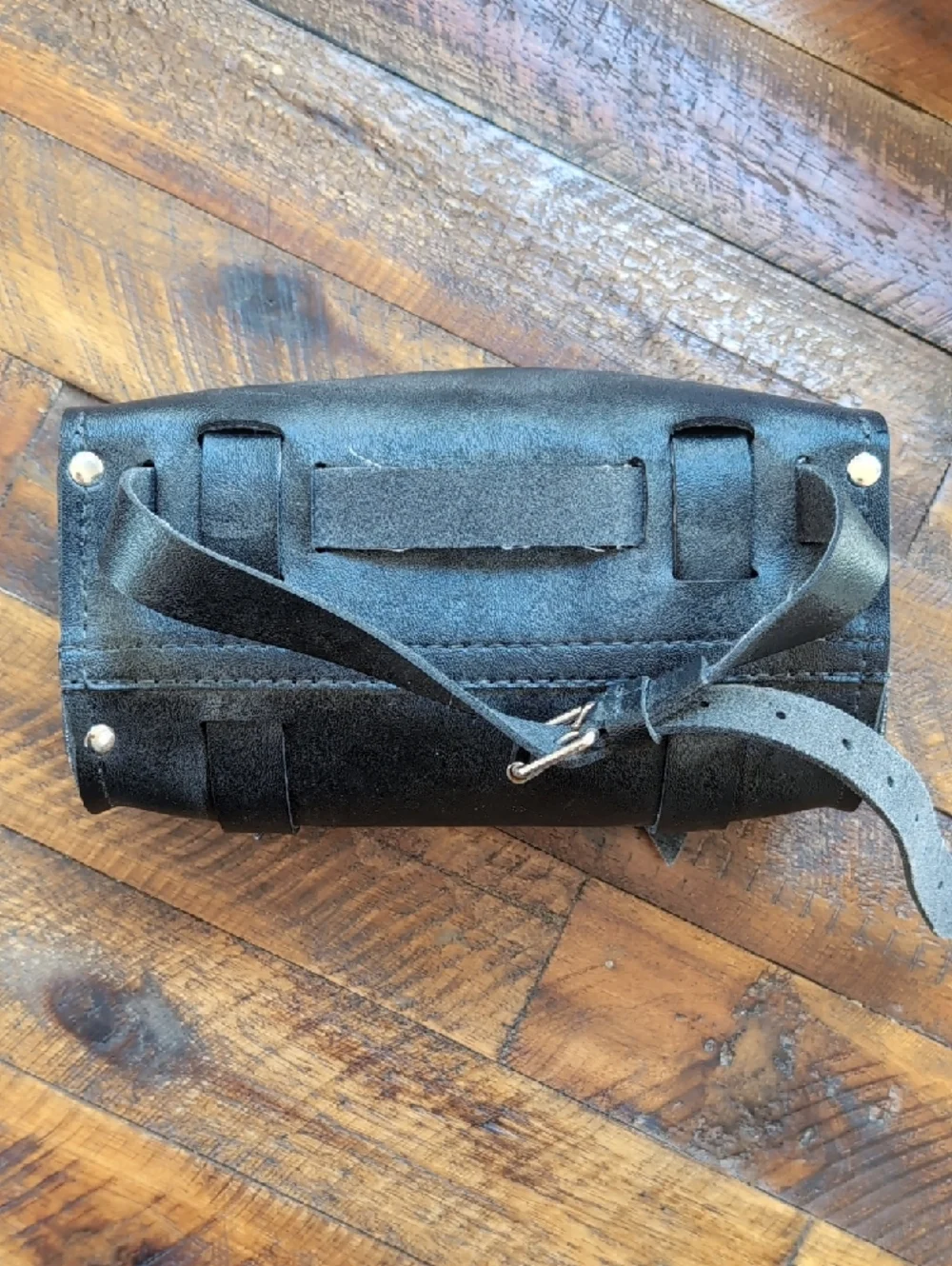 Harley-Davidson Black Motorcycle Handlebar Fork Bag with Buckle Straps - Picture 2 of 16